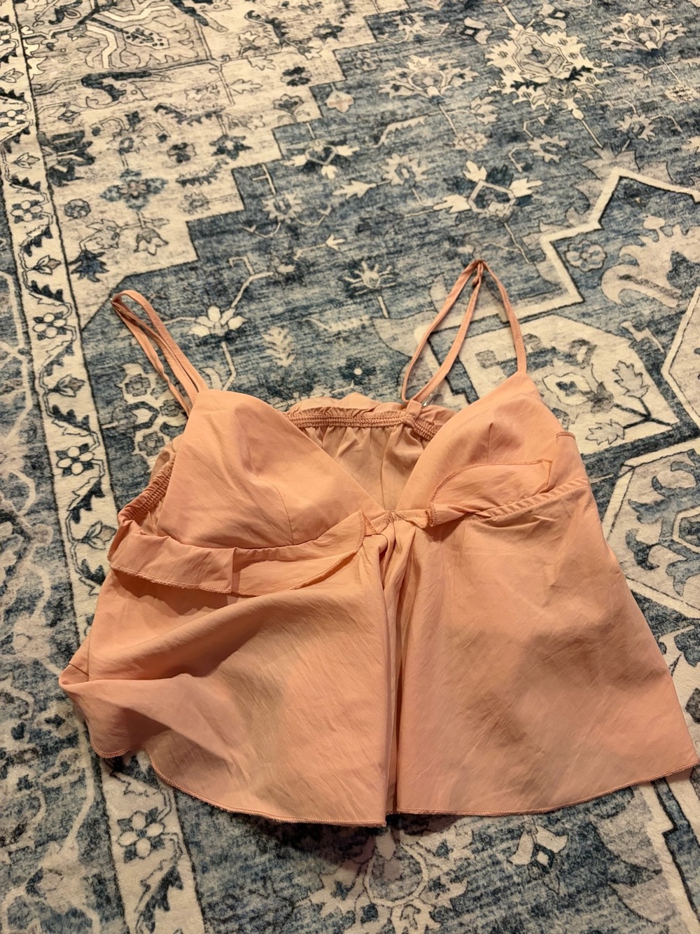 Peach Tie-Front Spaghetti Strap Camisole
